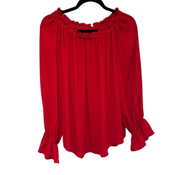 Talbots Red Sailor Neck Blouse - size xs - Picture 1 of 7